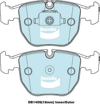 Bendix-AU DB1409 EURO+ - Kit pastiglie freno, Freno a disco autozon.pro