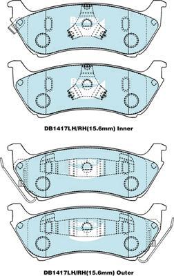 Bendix-AU DB1417 GCT - Kit pastiglie freno, Freno a disco autozon.pro