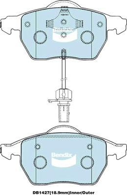 Bendix-AU DB1427 EURO+ - Kit pastiglie freno, Freno a disco autozon.pro