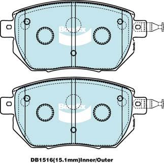 Bendix-AU DB1516 -4WD - Kit pastiglie freno, Freno a disco autozon.pro