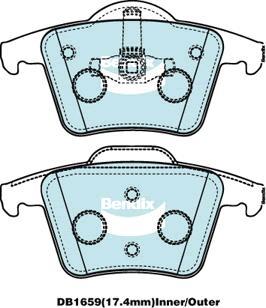 Bendix-AU DB1659 EURO+ - Kit pastiglie freno, Freno a disco autozon.pro