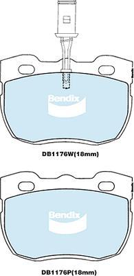 Bendix-AU DB1176W 4WD - Kit pastiglie freno, Freno a disco autozon.pro