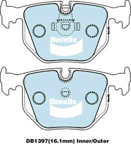 Bendix-AU DB1397 -4WD - Kit pastiglie freno, Freno a disco autozon.pro