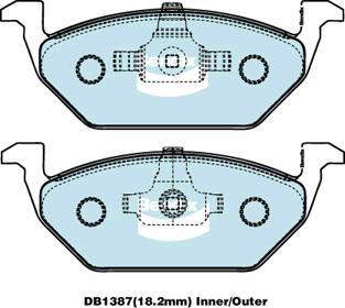 Bendix-AU DB1387 EURO+ - Kit pastiglie freno, Freno a disco autozon.pro