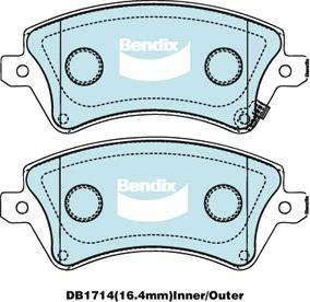 Bendix-AU DB1714 GCT - Kit pastiglie freno, Freno a disco autozon.pro