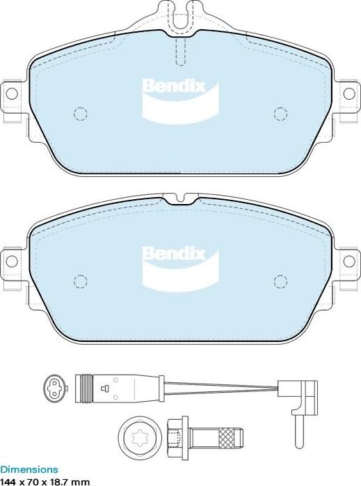 Bendix-AU DB2403 GCT - Kit pastiglie freno, Freno a disco autozon.pro