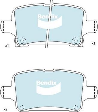 Bendix-AU DB2488 GCT - Kit pastiglie freno, Freno a disco autozon.pro