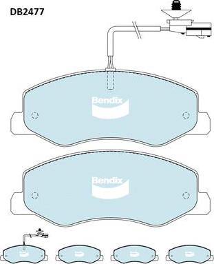 Bendix-AU DB2477 HD - Kit pastiglie freno, Freno a disco autozon.pro