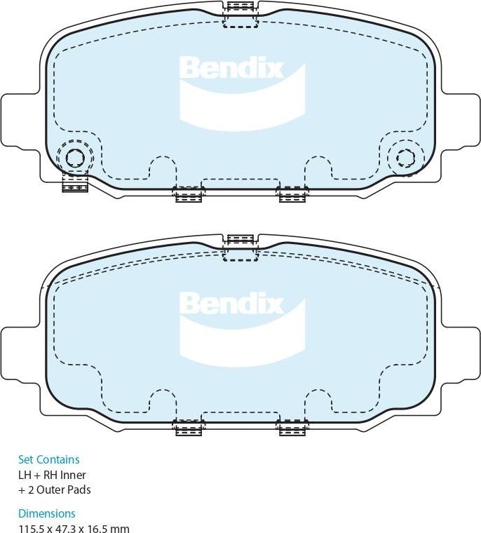 Bendix-AU DB2654 4WD - Kit pastiglie freno, Freno a disco autozon.pro