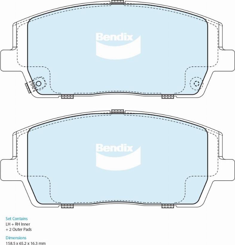 Bendix-AU DB2631 4WD - Kit pastiglie freno, Freno a disco autozon.pro