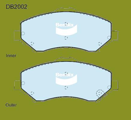 Bendix-AU DB2002 -4WD - Kit pastiglie freno, Freno a disco autozon.pro