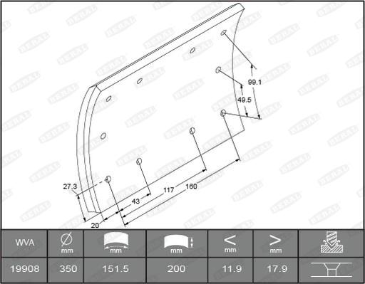 Beral 1990818100016476 - Kit materiale d'attrito, Freno a tamburo autozon.pro