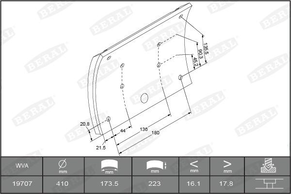 Beral 1958118800016166 - Kit materiale d'attrito, Freno a tamburo autozon.pro