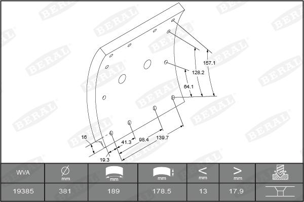 Beral 1938418150015605 - Kit materiale d'attrito, Freno a tamburo autozon.pro