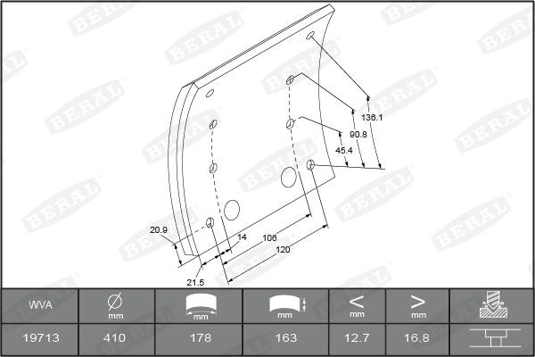 Beral 1971317700015608 - Kit materiale d'attrito, Freno a tamburo autozon.pro