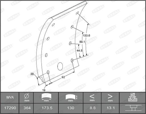 Beral 1729015400015616 - Kit materiale d'attrito, Freno a tamburo autozon.pro