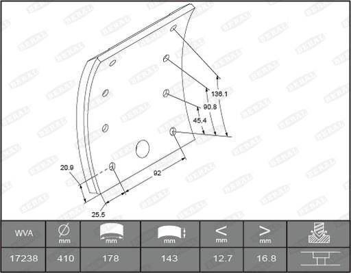 Beral 1723817000015498 - Kit materiale d'attrito, Freno a tamburo autozon.pro