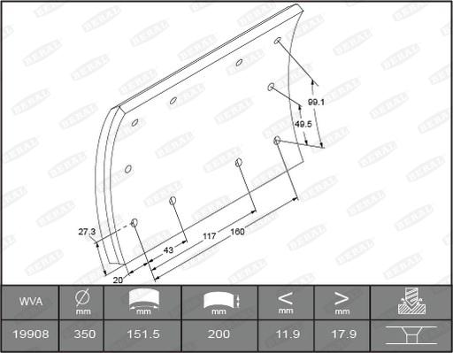 Beral KBL19908.0-1647 - Kit materiale d'attrito, Freno a tamburo autozon.pro