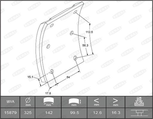 Beral KBL15879.0-1649 - Kit materiale d'attrito, Freno a tamburo autozon.pro