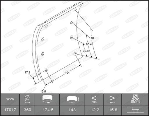 Beral KBL17017.0-1649 - Kit materiale d'attrito, Freno a tamburo autozon.pro