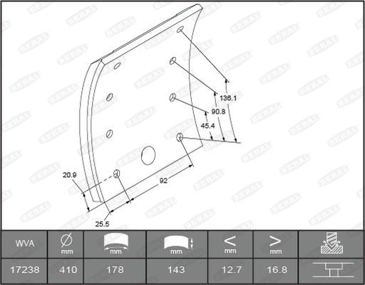 Beral KBL17238.9-1549 - Kit materiale d'attrito, Freno a tamburo autozon.pro