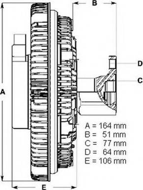 BorgWarner (BERU) LK021 - Giunto di collegamento, Ventilatore radiatore autozon.pro