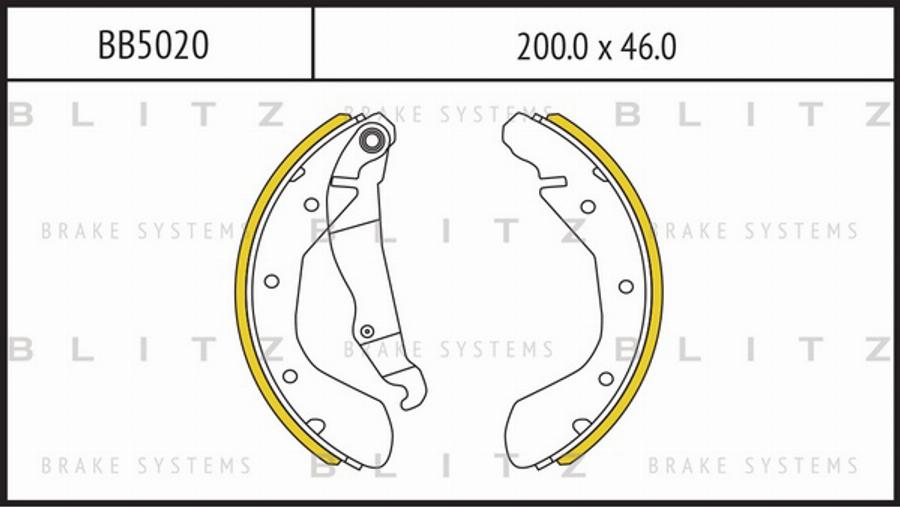 Blitz BB5020 - Kit ganasce freno autozon.pro