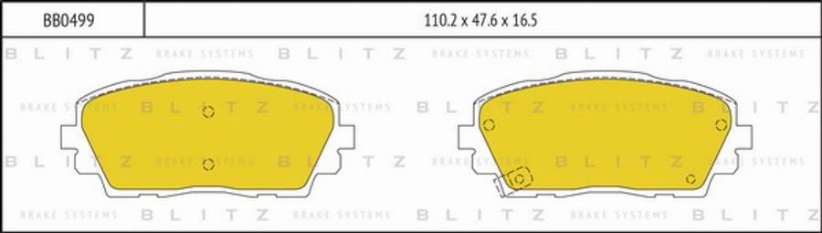 Blitz BB0499 - Kit pastiglie freno, Freno a disco autozon.pro