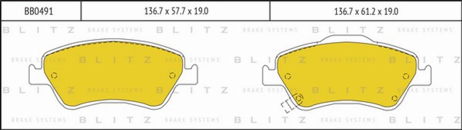 Blitz BB0491 - Kit pastiglie freno, Freno a disco autozon.pro