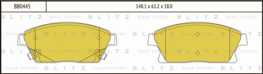 Blitz BB0445 - Kit pastiglie freno, Freno a disco autozon.pro