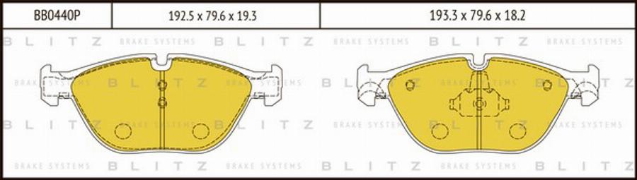 Blitz BB0440P - Kit pastiglie freno, Freno a disco autozon.pro