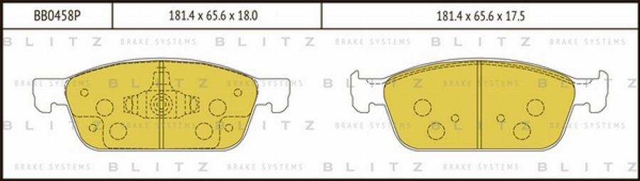 Blitz BB0458P - Kit pastiglie freno, Freno a disco autozon.pro