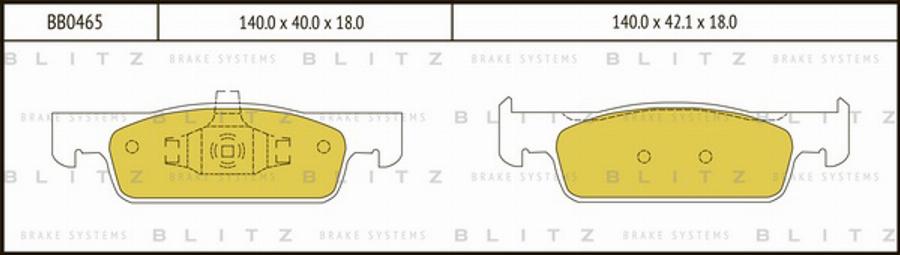 Blitz BB0465 - Kit pastiglie freno, Freno a disco autozon.pro