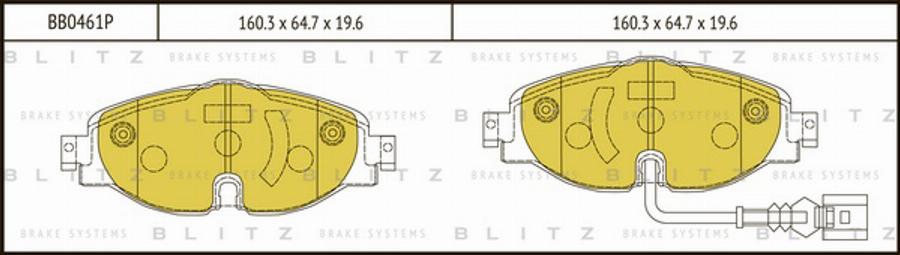 Blitz BB0461P - Kit pastiglie freno, Freno a disco autozon.pro