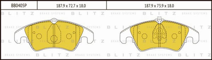 Blitz BB0405P - Kit pastiglie freno, Freno a disco autozon.pro