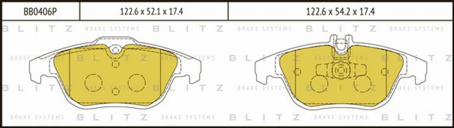 Blitz BB0406P - Kit pastiglie freno, Freno a disco autozon.pro