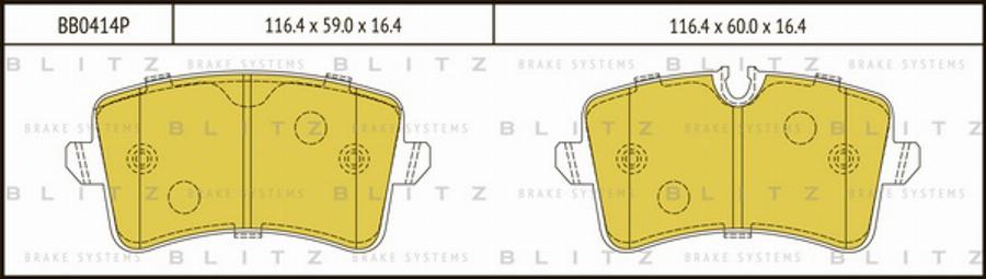 Blitz BB0414P - Kit pastiglie freno, Freno a disco autozon.pro