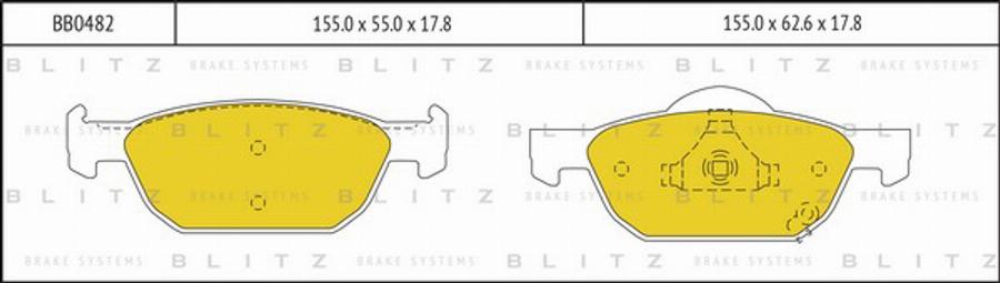 Blitz BB0482 - Kit pastiglie freno, Freno a disco autozon.pro