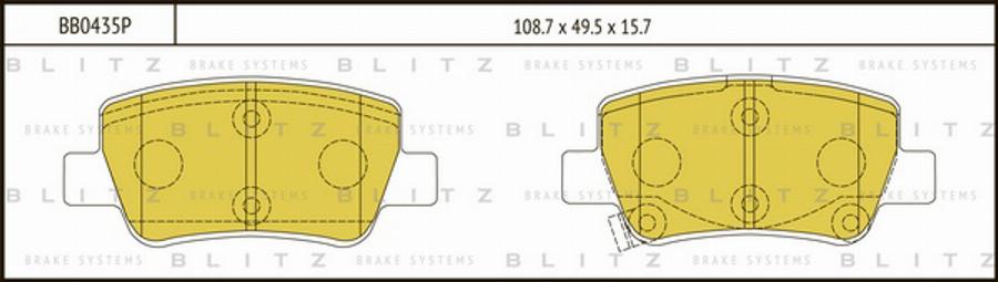 Blitz BB0435P - Kit pastiglie freno, Freno a disco autozon.pro