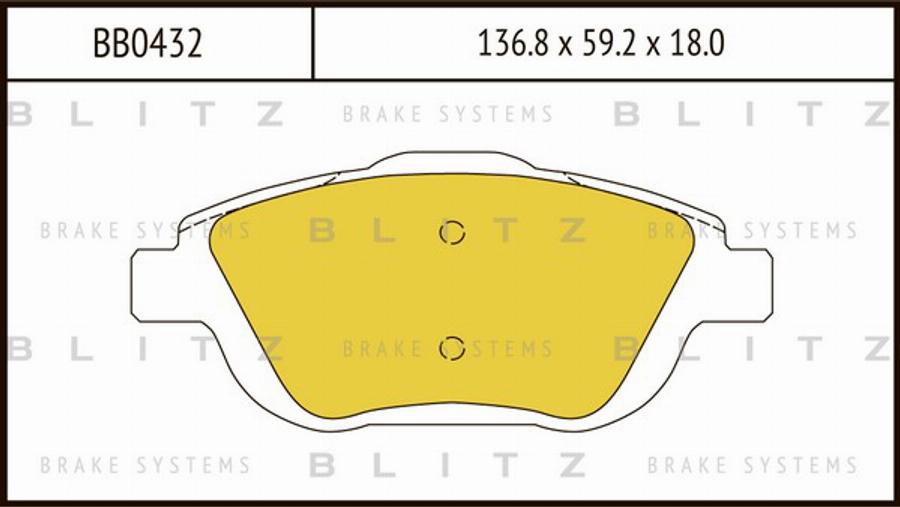 Blitz BB0432 - Kit pastiglie freno, Freno a disco autozon.pro