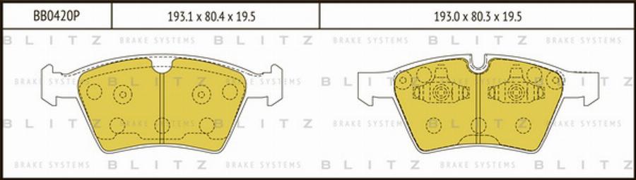 Blitz BB0420P - Kit pastiglie freno, Freno a disco autozon.pro