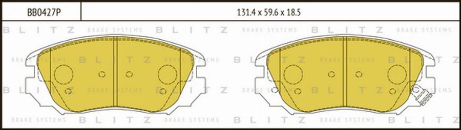 Blitz BB0427P - Kit pastiglie freno, Freno a disco autozon.pro