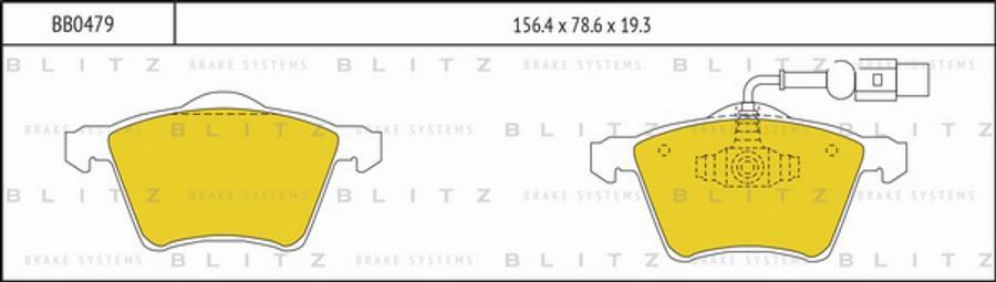 Blitz BB0479 - Kit pastiglie freno, Freno a disco autozon.pro