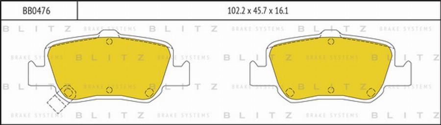 Blitz BB0476 - Kit pastiglie freno, Freno a disco autozon.pro