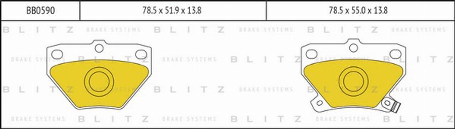 Blitz BB0590 - Kit pastiglie freno, Freno a disco autozon.pro