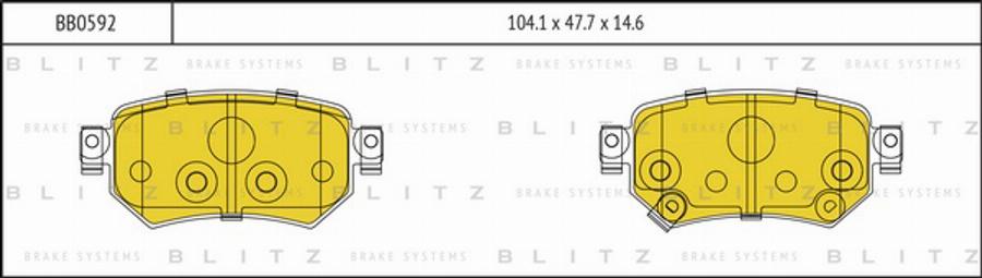 Blitz BB0592 - Kit pastiglie freno, Freno a disco autozon.pro