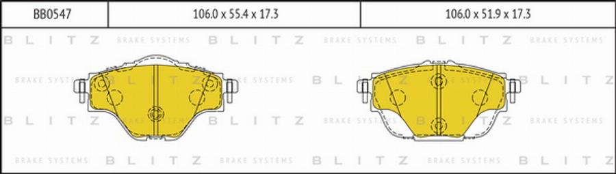 Blitz BB0547 - Kit pastiglie freno, Freno a disco autozon.pro