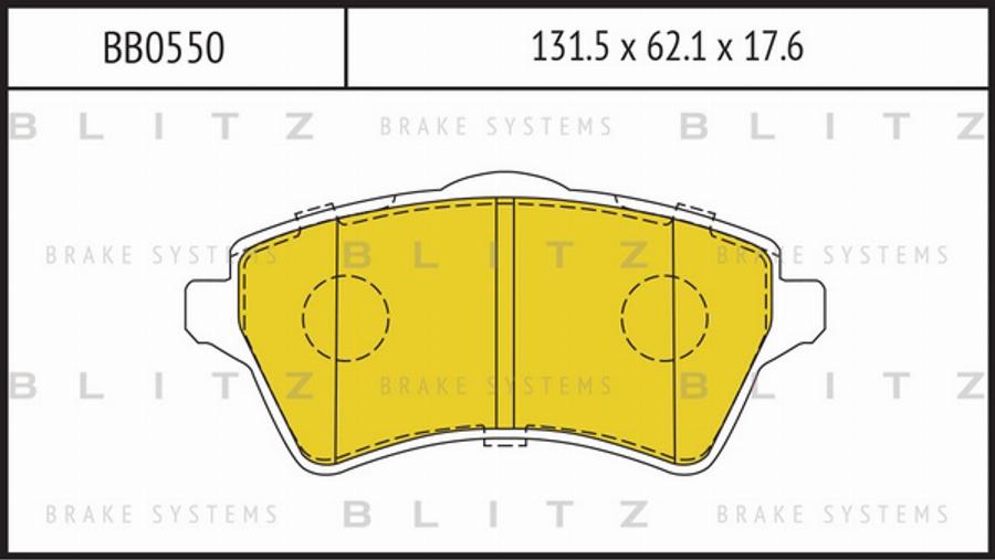 Blitz BB0550 - Kit pastiglie freno, Freno a disco autozon.pro