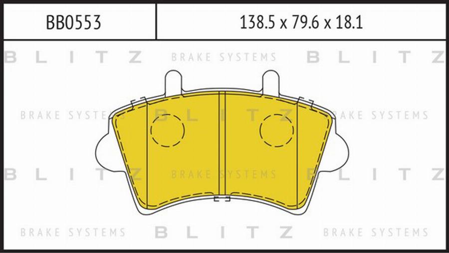 Blitz BB0553 - Kit pastiglie freno, Freno a disco autozon.pro