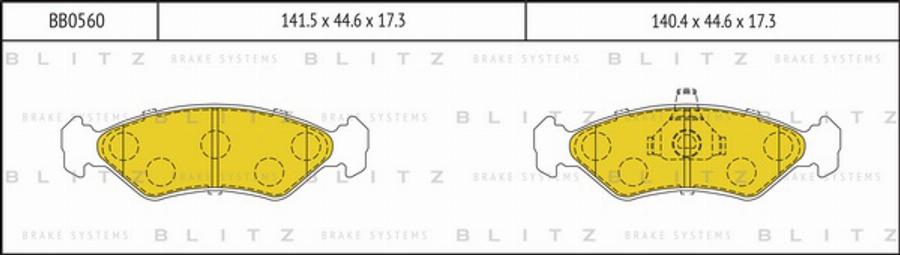 Blitz BB0560 - Kit pastiglie freno, Freno a disco autozon.pro